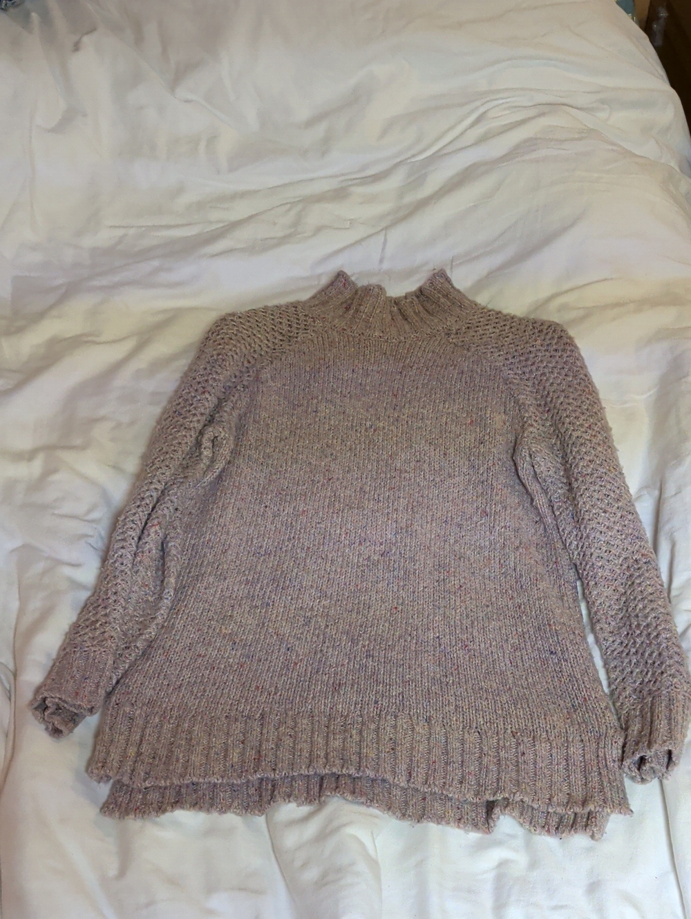 Prana Heathered Rose-Pink Cowl Neck Sweater